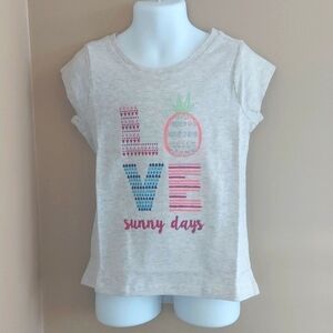 Gymboree Love pineapple short sleeve tee t shirt - light gray - XS (4)